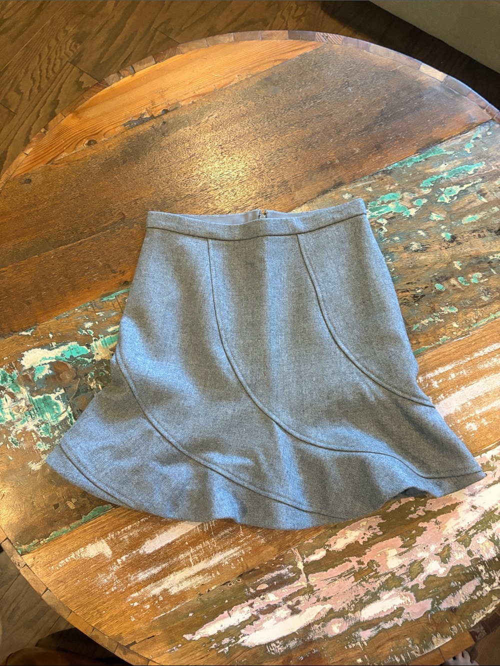 J. Crew Women’s Gray Flared Seam-Detail Skirt